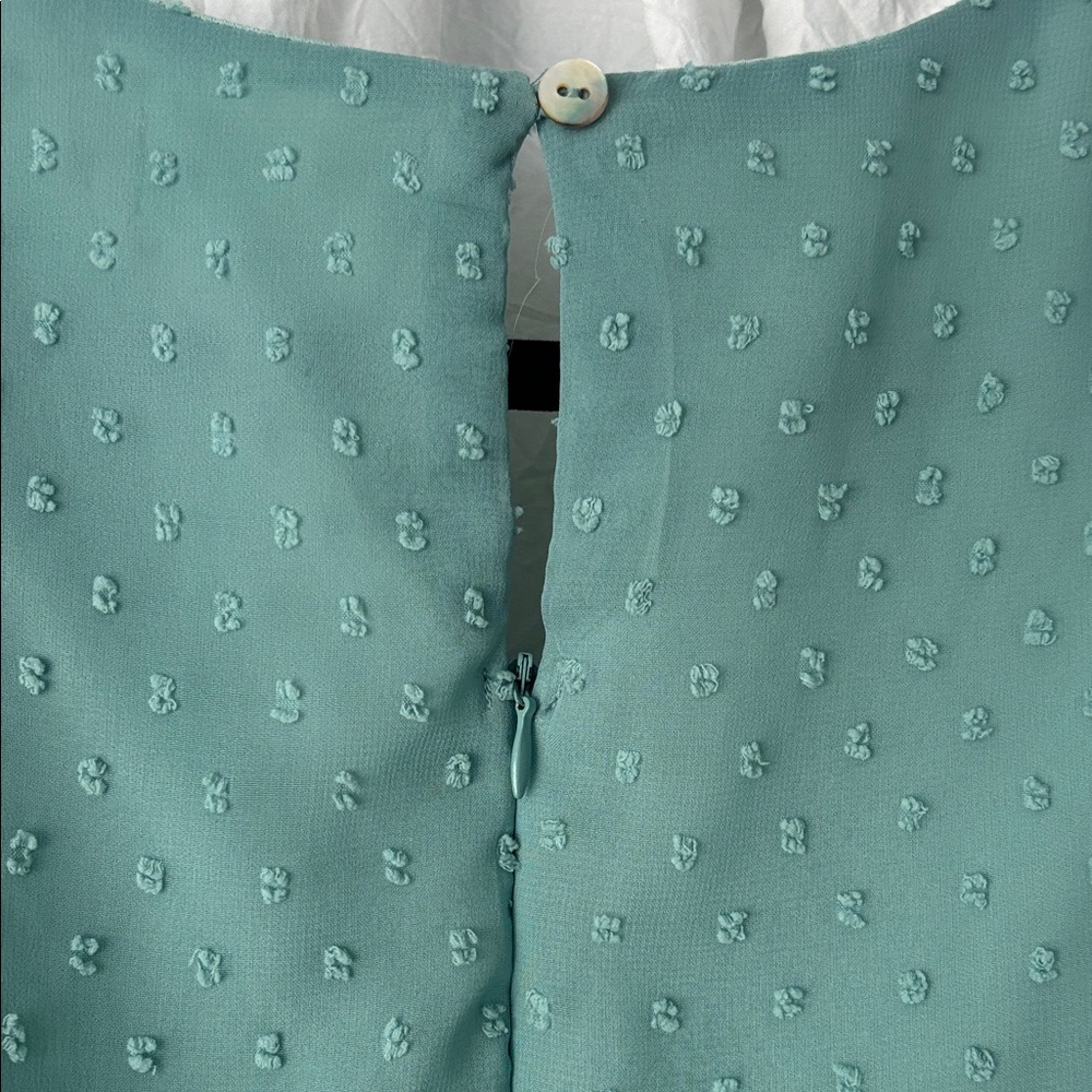 Altar'd State Teal Green Long-Sleeve Ruffle Tiered Mini Dress - Picture 9 of 10